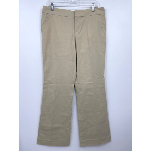Lilly Pulitzer Vintage Palm Beach Fit Chino Khaki Tan Bootcut Pant Size 12 - Picture 1 of 4